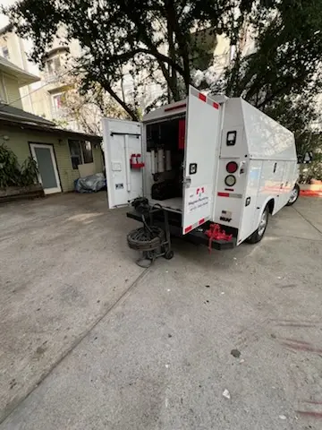 Magnet Plumbing service vehicle on-site for Slab Leak Repair in Pinecrest